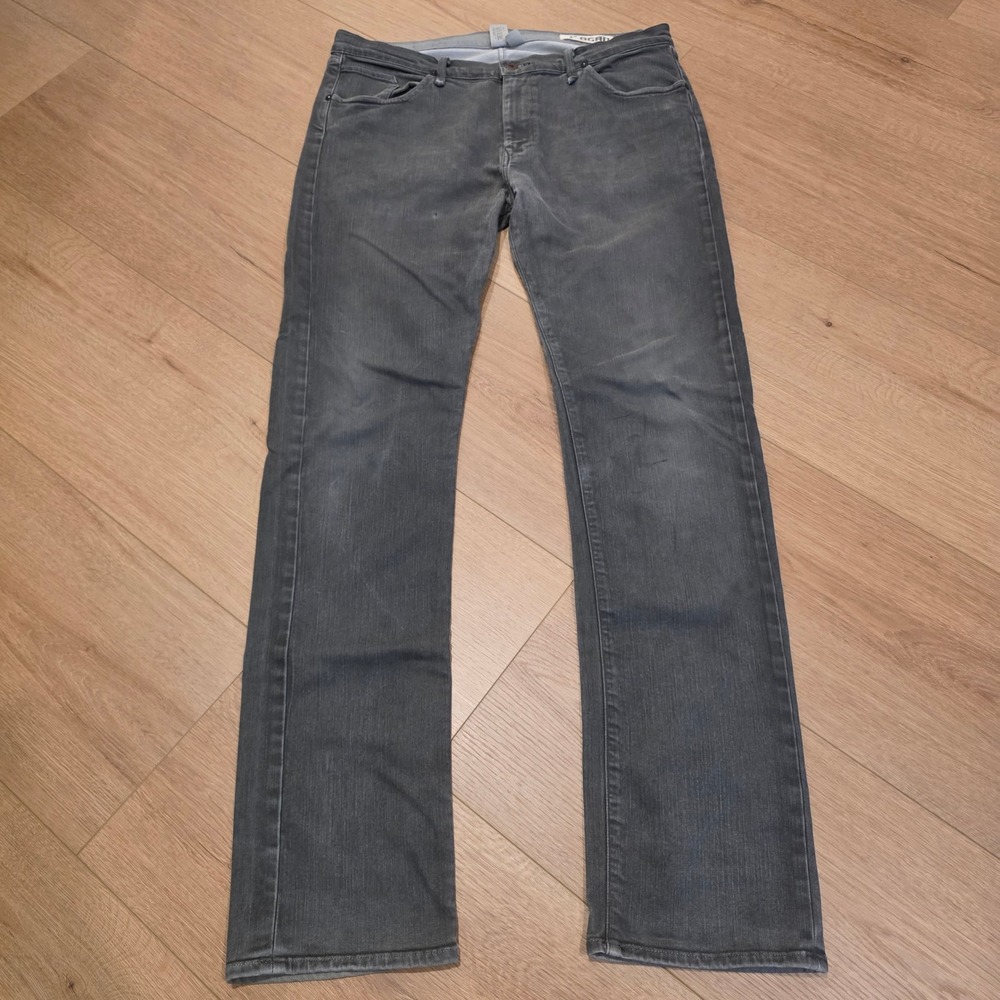 Rogan Puck Jeans Mens Size 36x34 Grey Straight Leg Classic Fit Made in USA Denim
